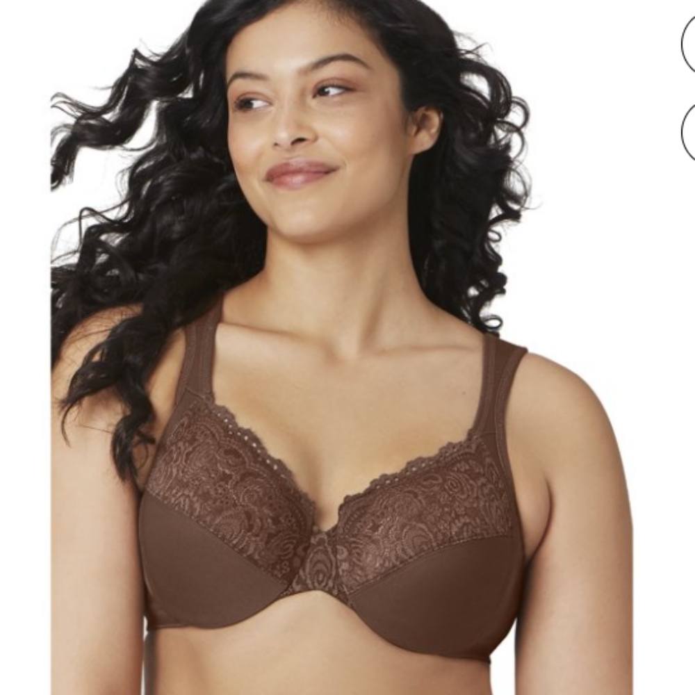 Glamorise Wonderwire Front Close Underwire Bra Size 44C Mocha